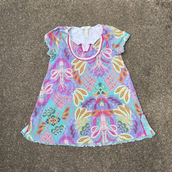 Matilda Jane Colorful Vibrant Paisley Beach Coverup Dress with Pockets Sz 6 - Picture 1 of 6